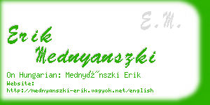 erik mednyanszki business card